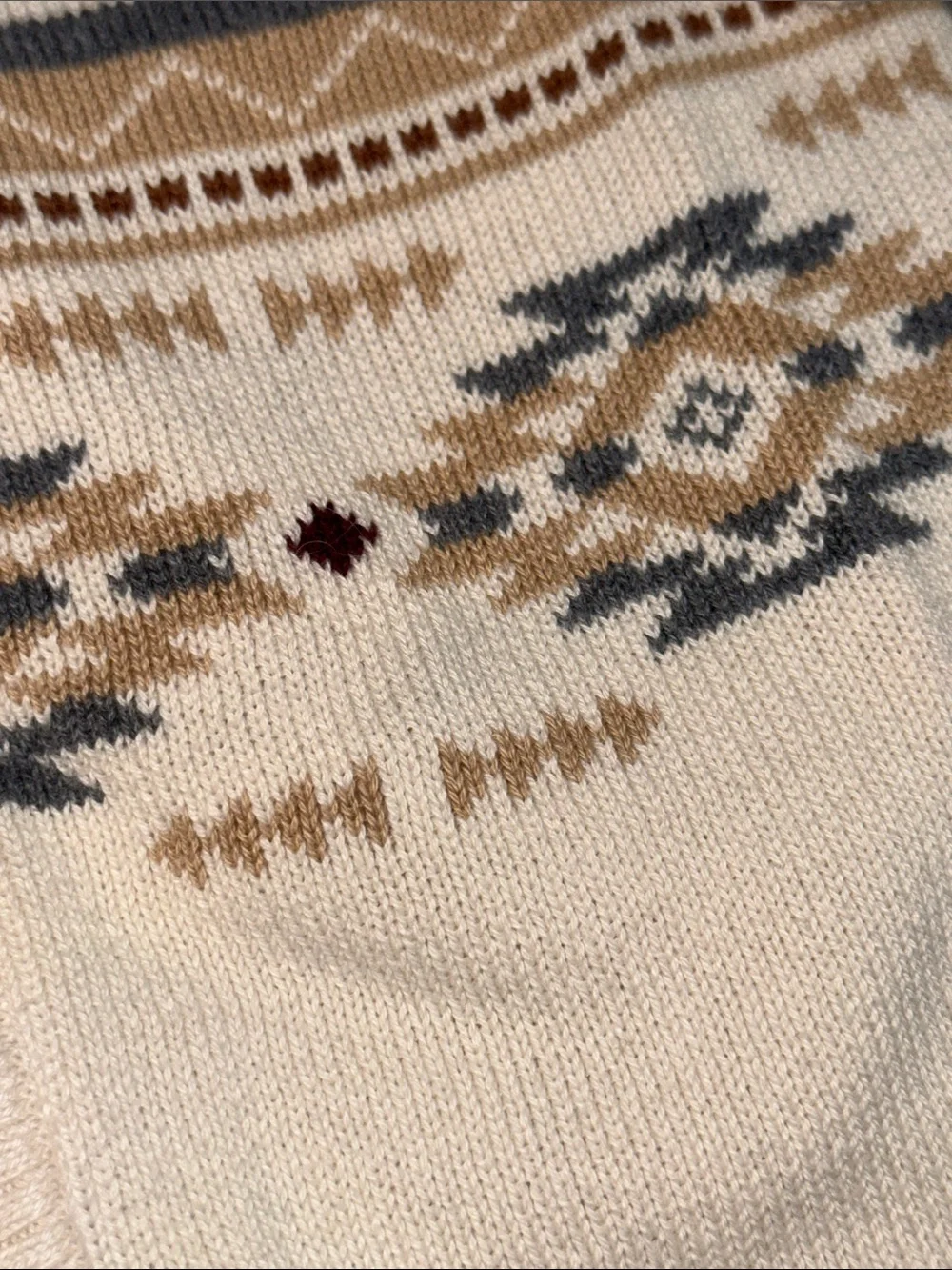 Gymboree Cream Aztec-Pattern Open Cardigan with Tan and Gray Accents (6)